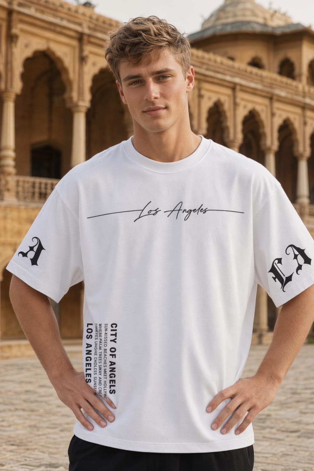White LA Graphic T-Shirt – Dynasty Originals