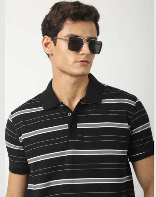 Black Stripe Polo – Dynasty Originals