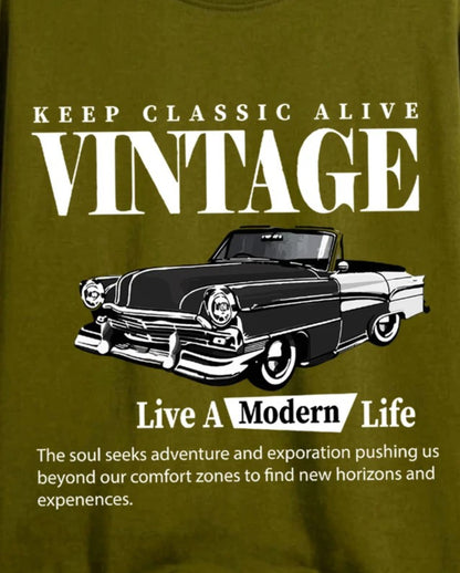 Olive Vintage Car T-Shirt view 2 – Dynasty Originals