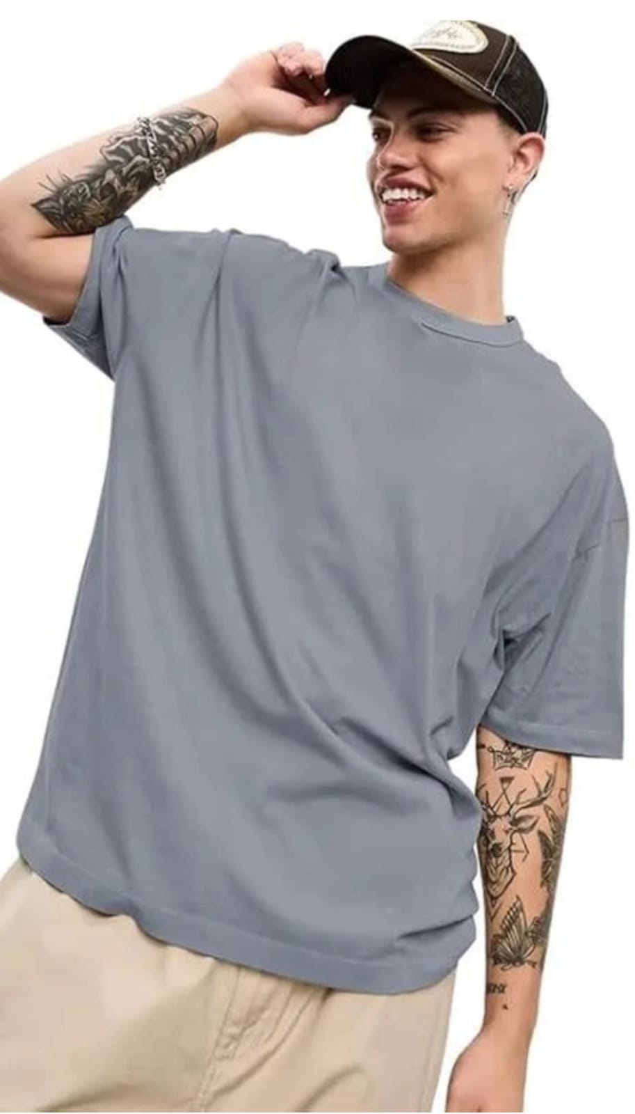 Grey Oversized T-Shirt view 2 – Dynasty Originals