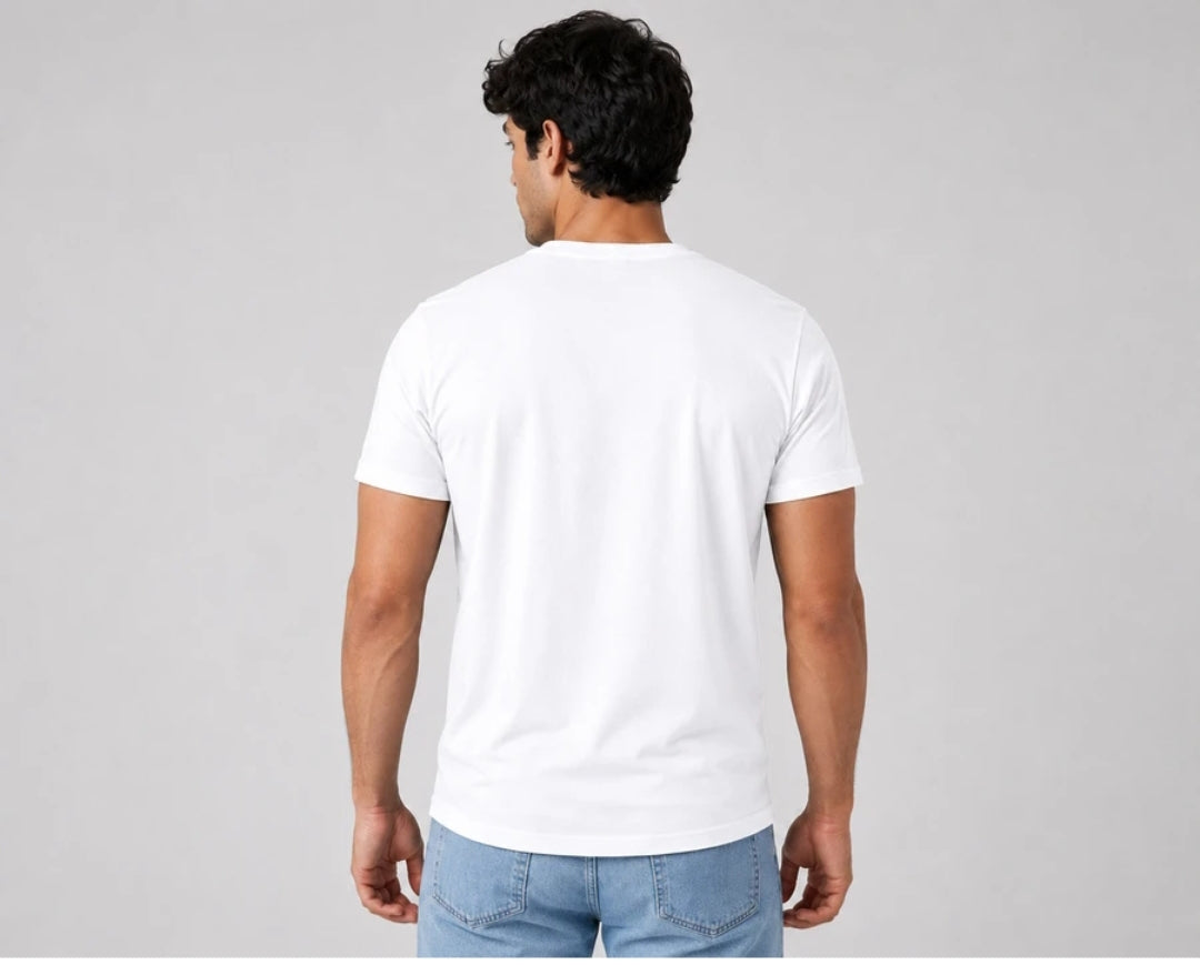 White Essential T-Shirt front view – Dynasty Originals