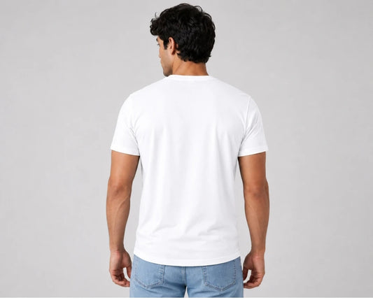 White Essential T-Shirt front view – Dynasty Originals