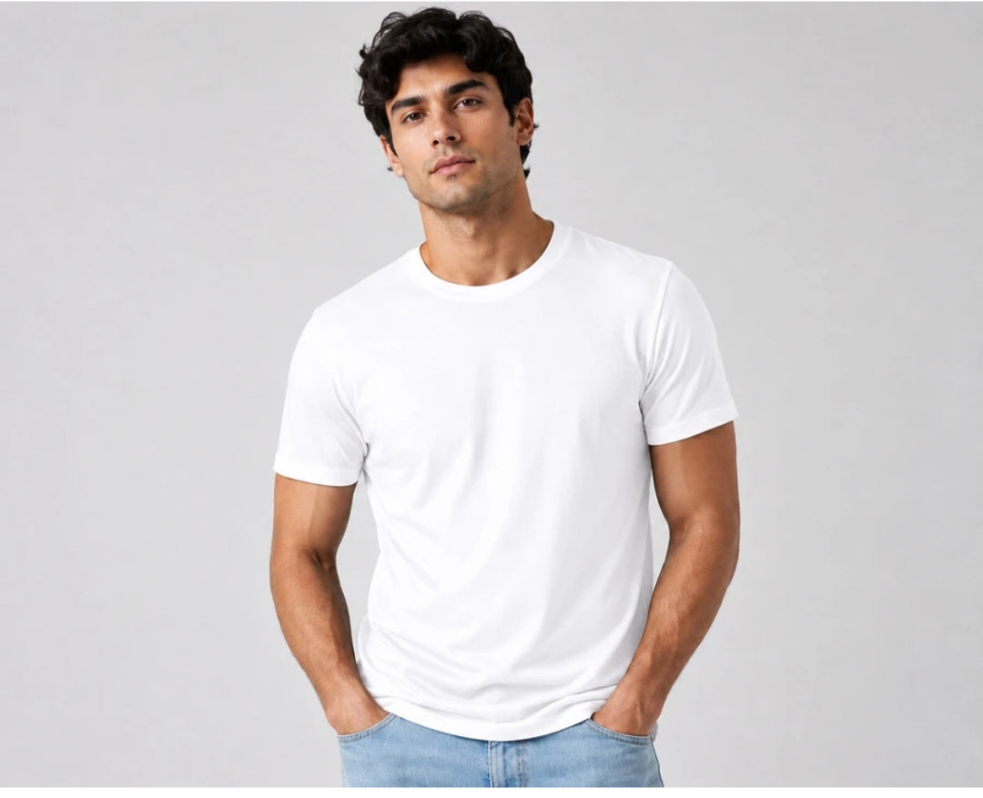 White Essential T-Shirt view 3 – Dynasty Originals